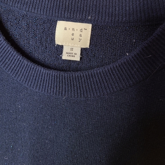 Navy Blue Sparkly Sweater - S - Picture 3 of 5